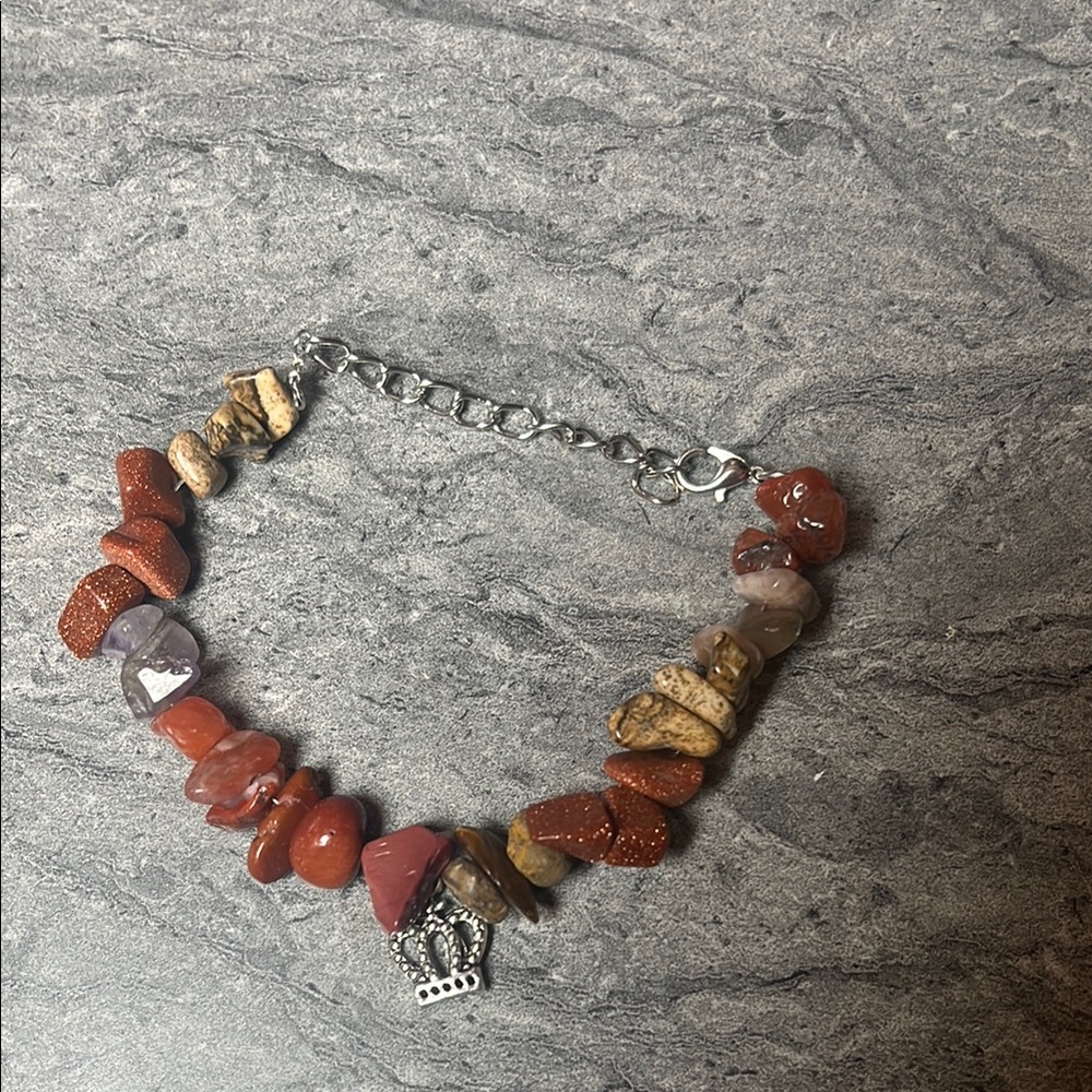 Natural Stone Bracelet with Silver Accents